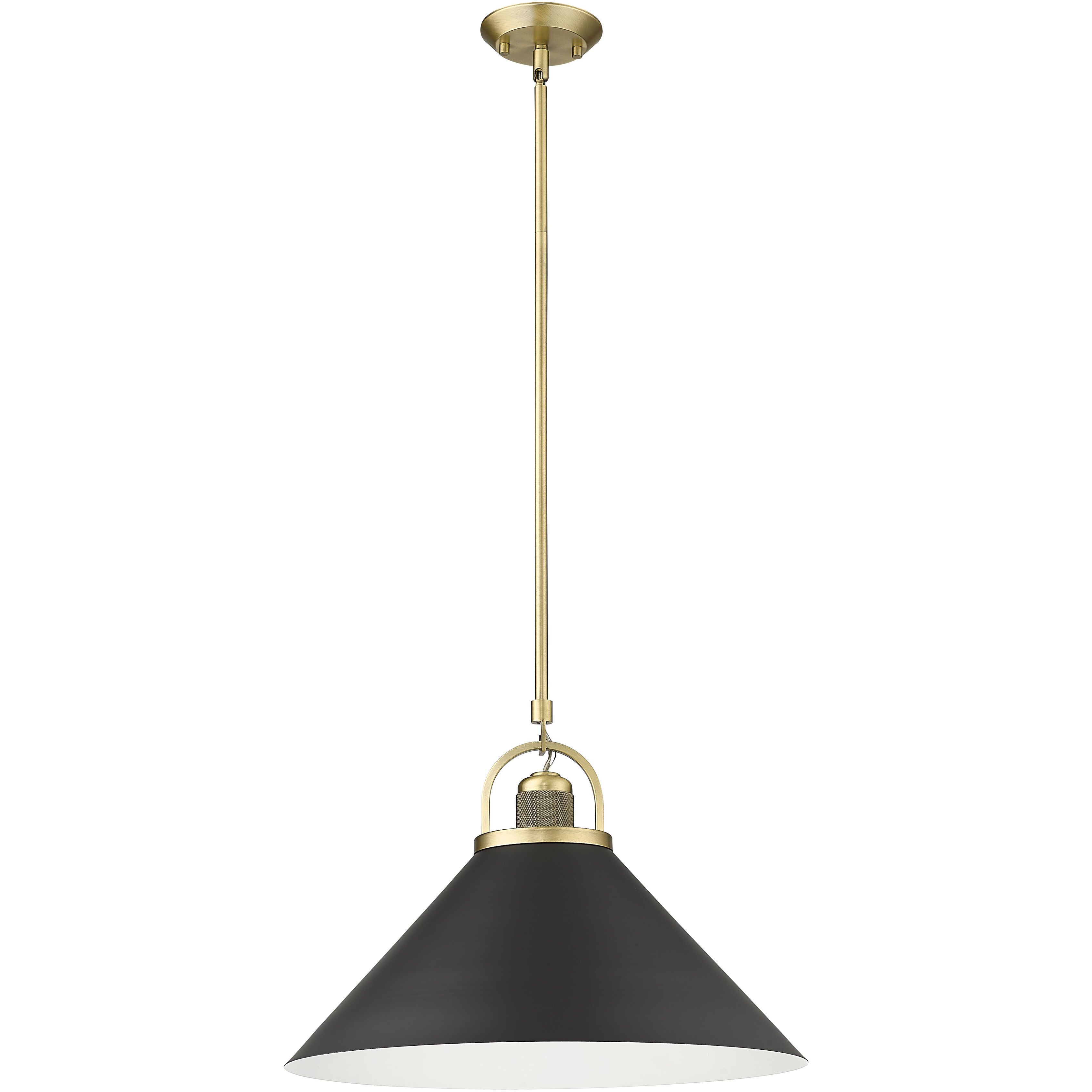 Artistan 1 Light 13.1 inch Vintage Brass/Matte Black Pendant Ceiling Light